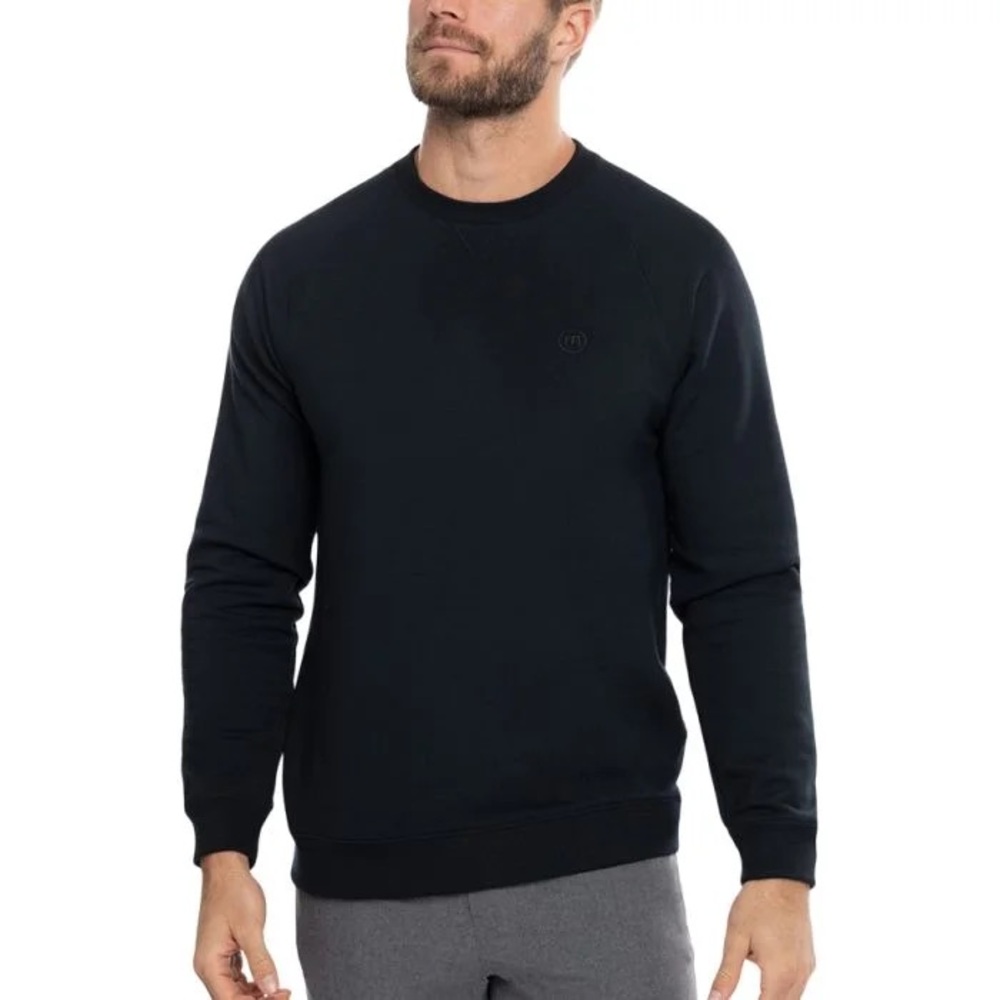Travis Mathew Black Crewneck Golf Sweater